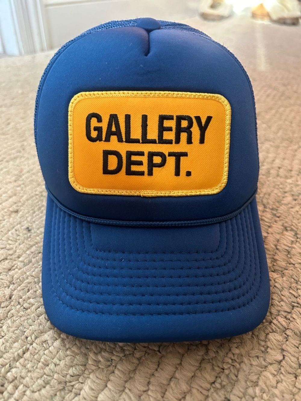 Gallery Dept Blue Trucker Hat with Yellow Patch